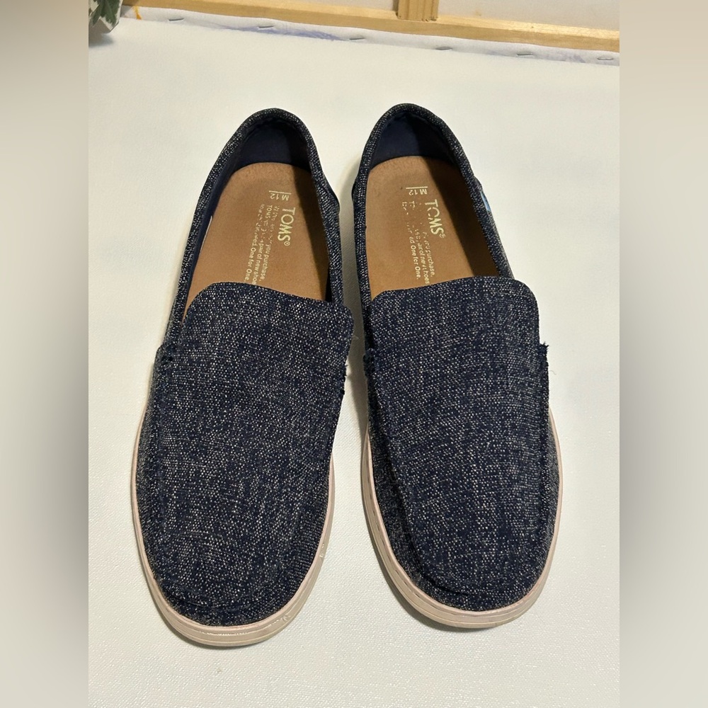 TOMS Men's Dark Blue Slip-On Canvas Loafers